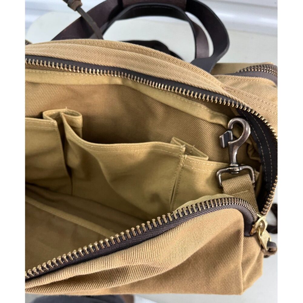 Vintage Filson Compartment Bag Rugged Tan Twill & Saddle Style 264 Old Stock Bag - Picture 11 of 16